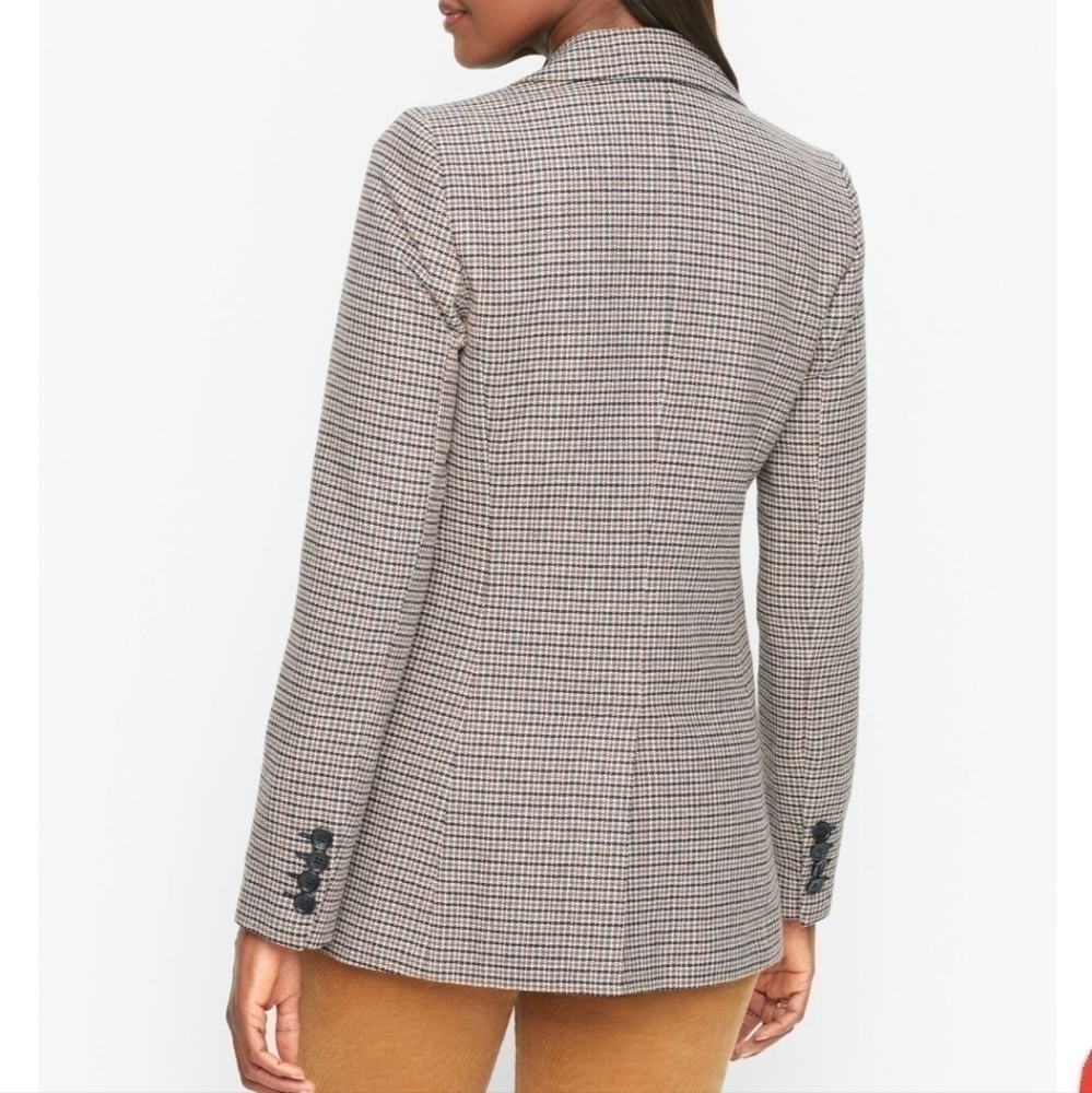 Talbots Plaid Print Brown Blazer Jacket Size 8 - Picture 2 of 15